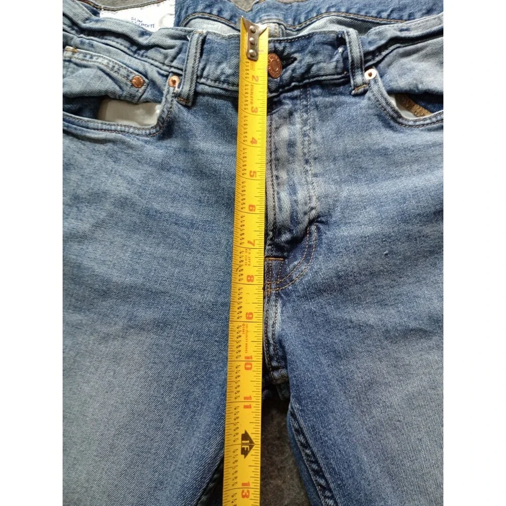 H&M &Denim Men's Slim Fit Jeans Size 34x32 Light Wash Stretch Blue Denim Pants